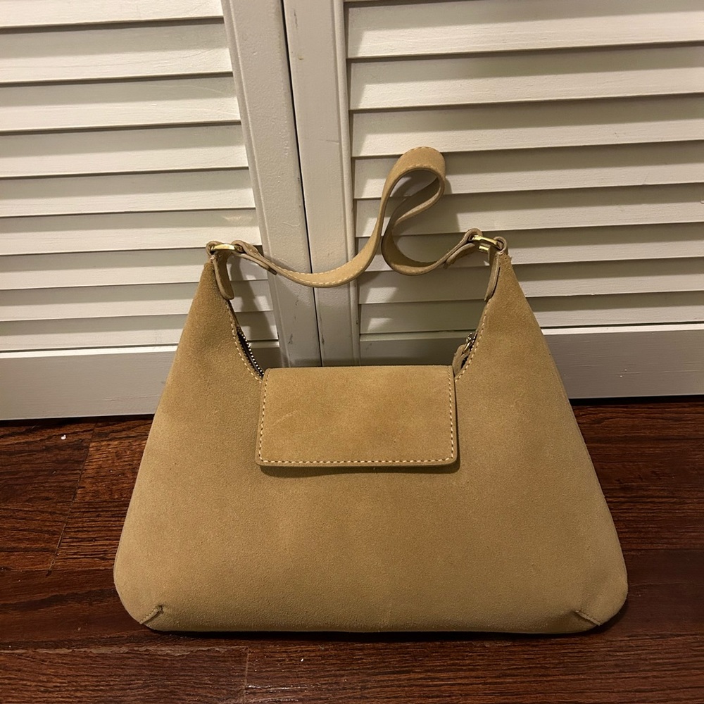& other stories beige suede shoulder bag